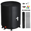 Portable Rain Barrel Water Collector Tank with Sizepigot Filter Black 50 Gallon