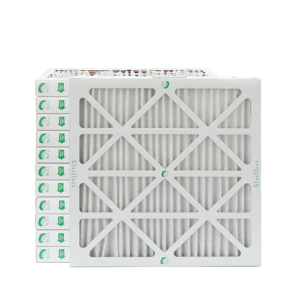 12 Pack of 20x20x2 MERV 13 Pleated 2" Inch Air Filters by Glasfloss. Actual Sizeize: 19-1/2 x 19-1/2 x 1-3/4