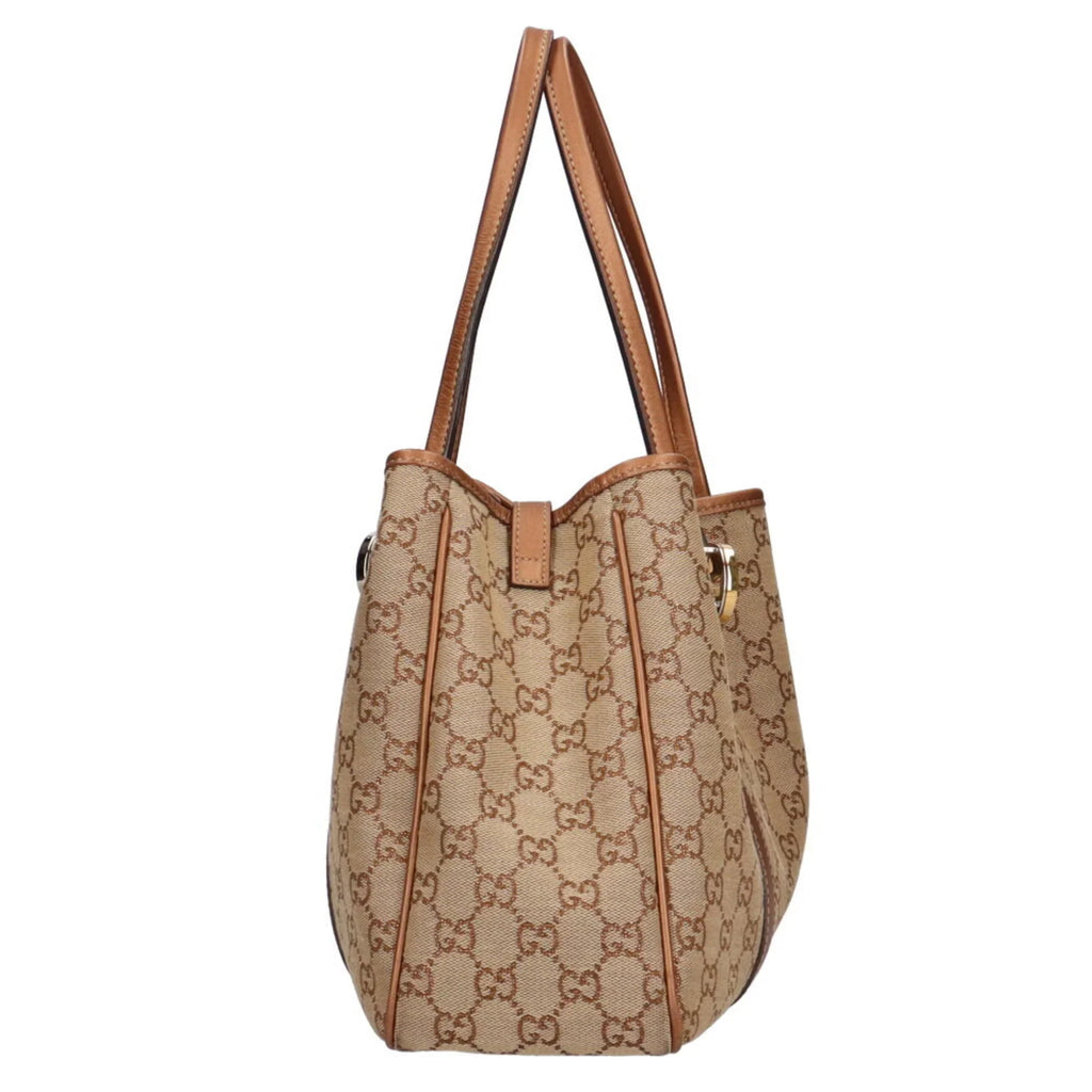 Pre-Owned Gucci GG Twins Canvas Tote Bag Beige Ladies GUCCI (Fair)