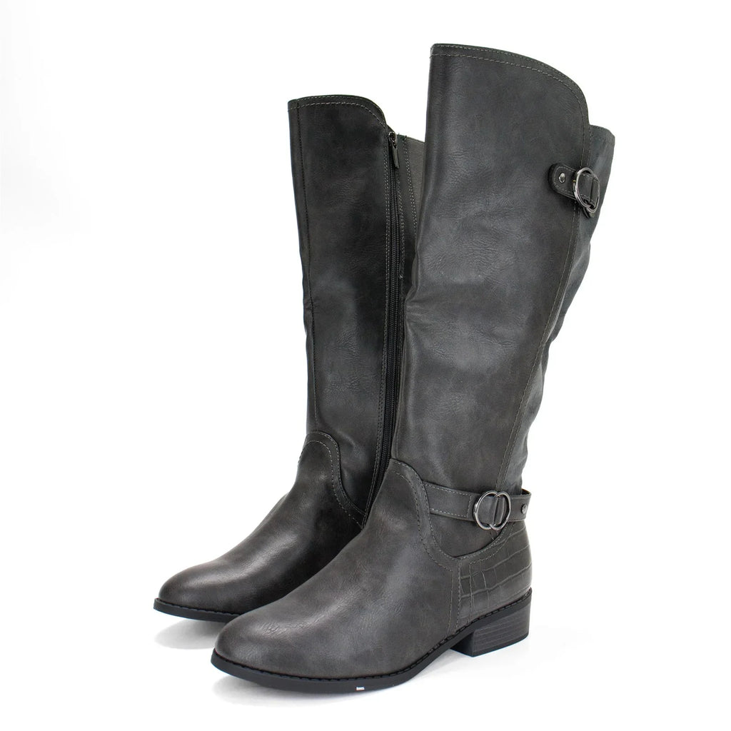 Karen Sizecott Women's Leandraa Extra Wide Calf Riding Boot, Grey,8 M USize