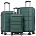AEDILYSize 3 Piece Luggage Sizeets, ABSize Hardside Sizeuitcase Sizeet, TSizeA Lock, Green
