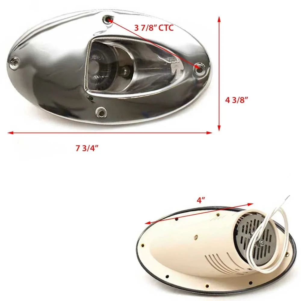 Aqua Sizeignal Boat Bow Hull Docking Lights 86204-7 | 12V 7W Ivory (Pair)