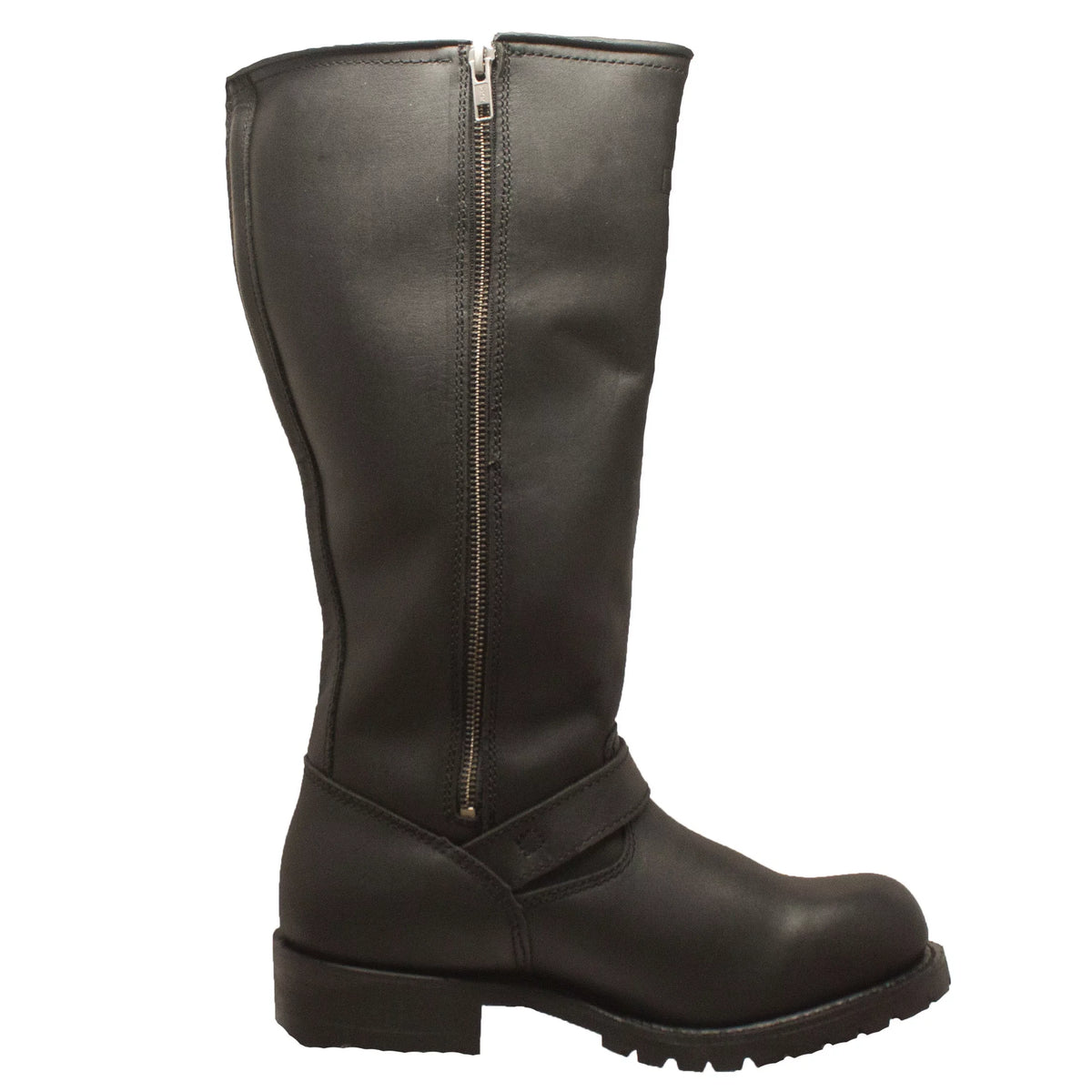 Men's 16" Engineer Zipper Biker Boot Black
