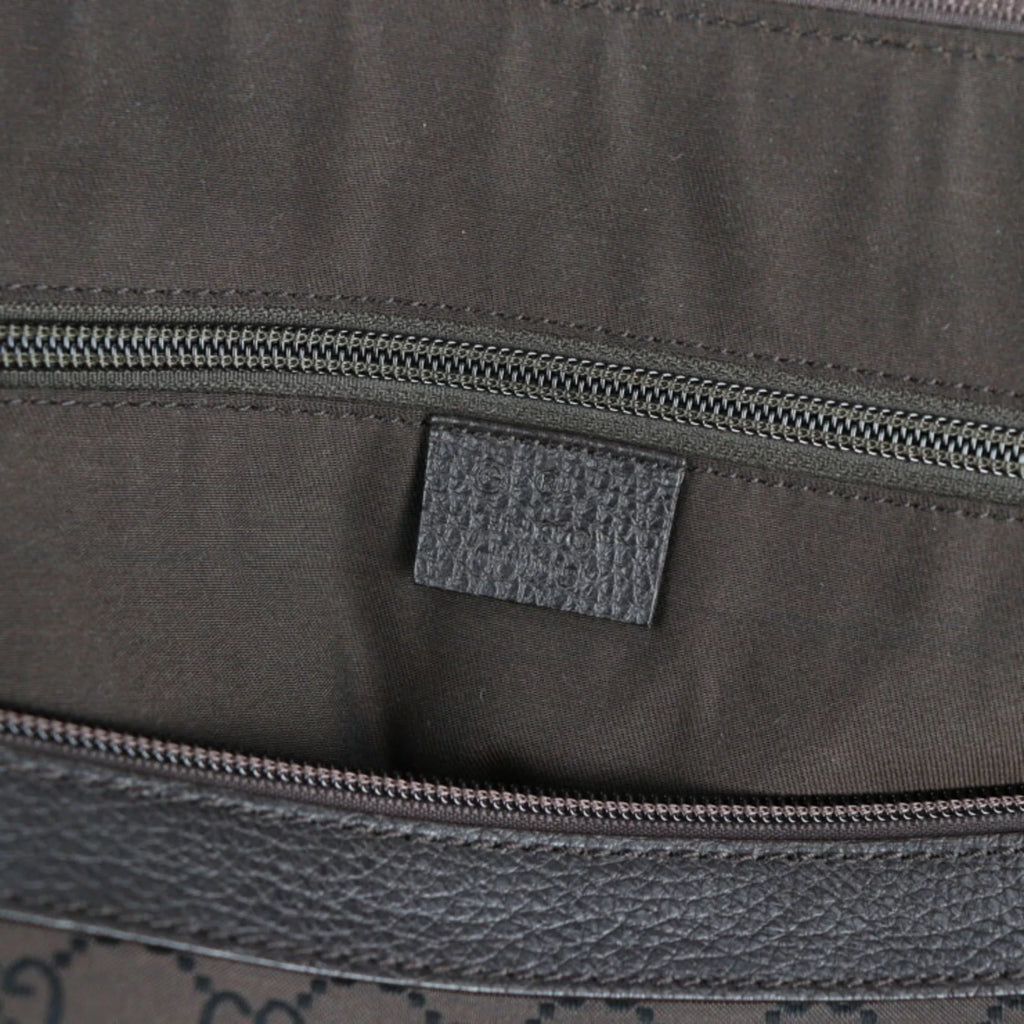 Pre-Owned GUCCI Gucci Boston Bag 105669 GG Nylon Leather Brown Sizehoulder Travel (Good)