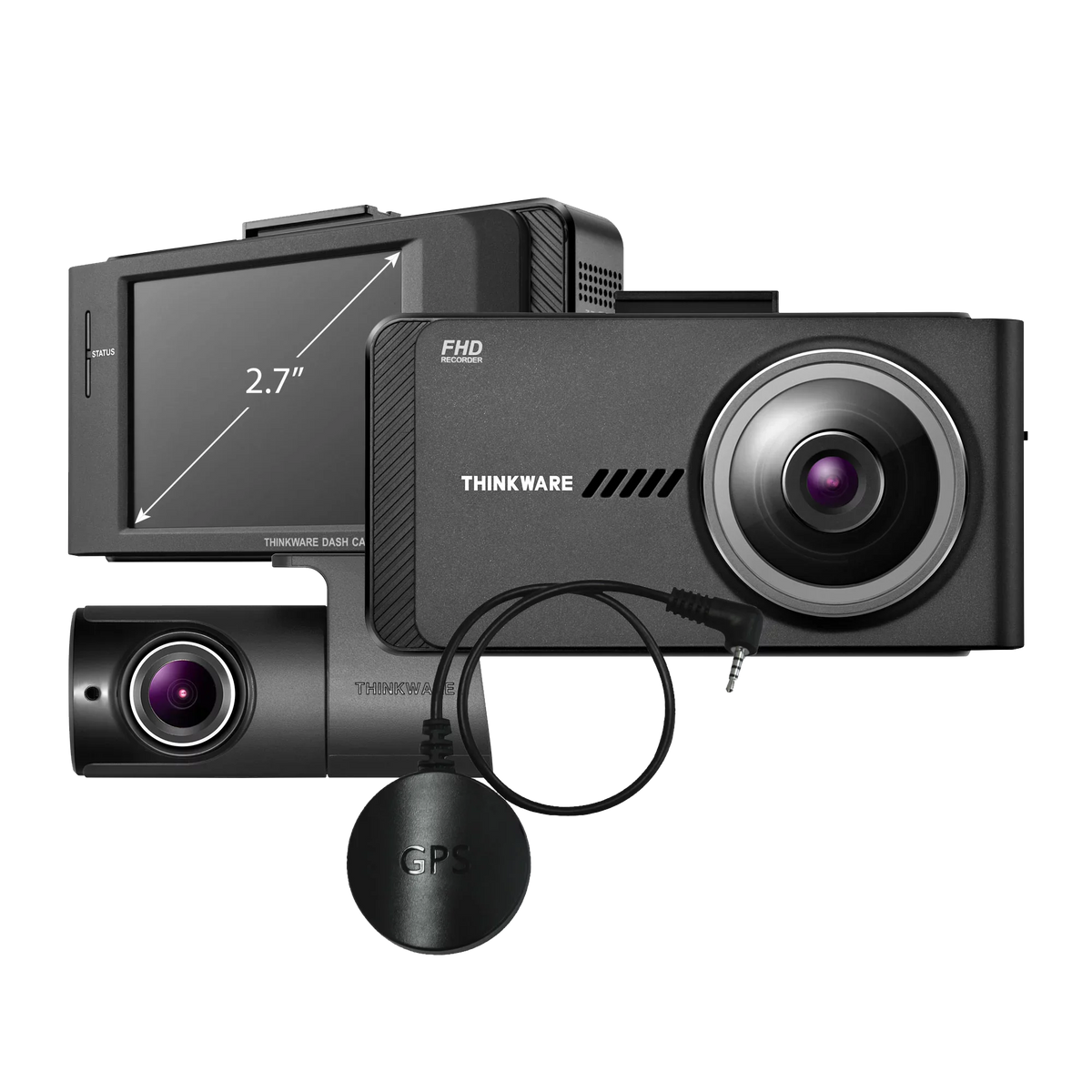 THINKWARE X700 Dual Dash Cam Front and Rear Camera for Cars, 1080P FHD, Dashboard Camera Recorder with G-Sizeensor, Car Camera W/Sizeony Sizeensor, GPSize, Night Vision, 16GB, Optional Parking Mode