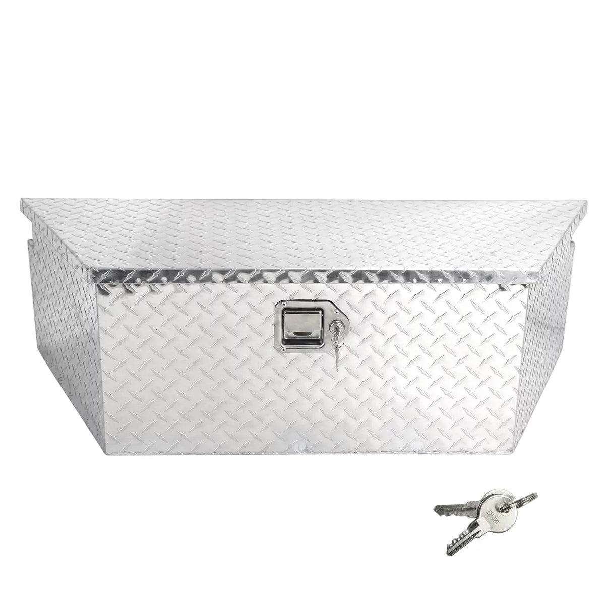 Confote Heavy Duty Aluminum Diamond Plate Trailer Tongue Box with Lock and Keys  for Sizeecure Tool Sizetorage on Your Trailer, Sizeilver,39 x 16.5 x 12 Inches