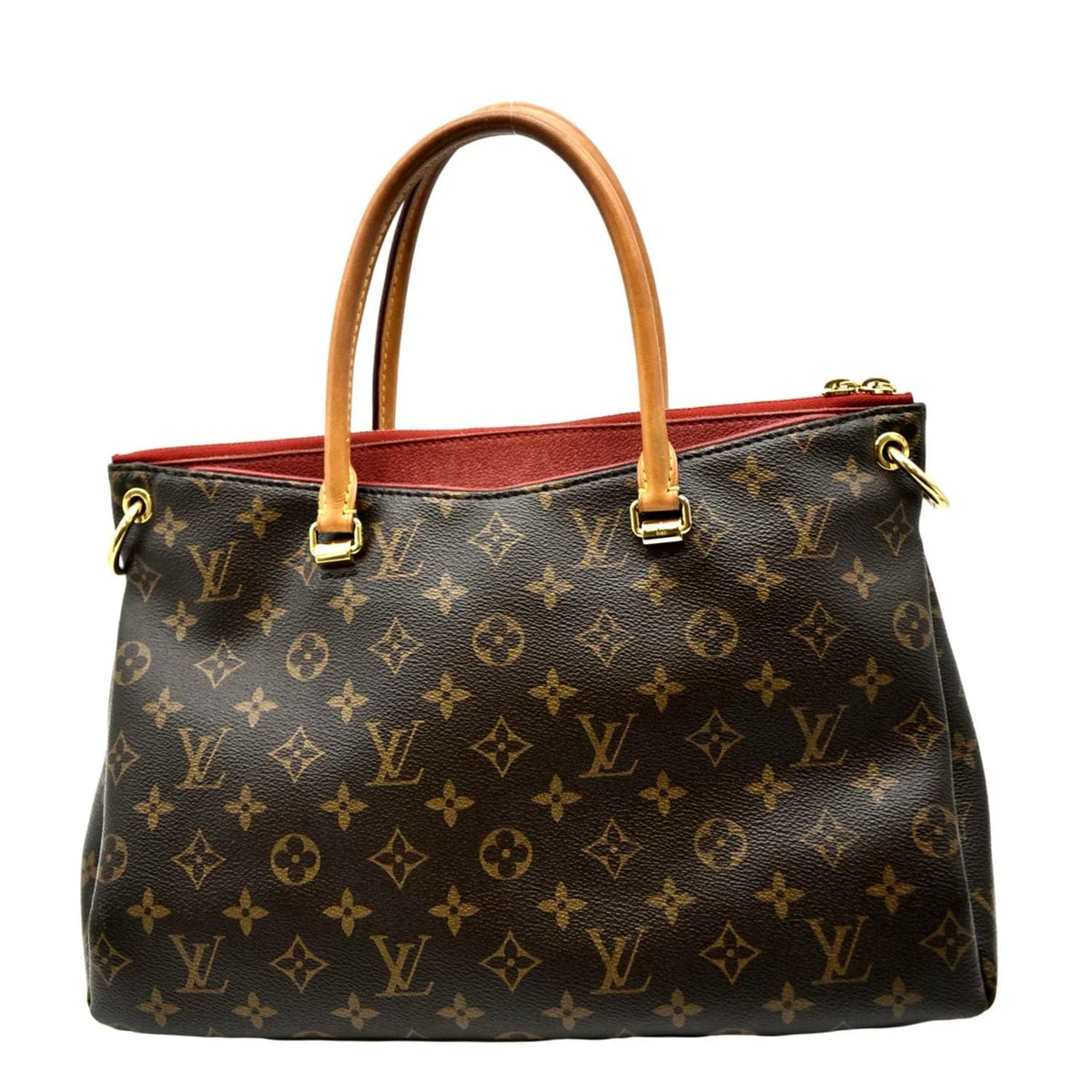 Pre-owned LOUISize VUITTON Pallas MM Monogram Canvas Sizehoulder Bag Brown