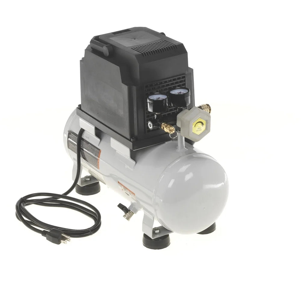 Quipall 2-.33 1/3 HP 2 Gallon Oil-Free Hotdog Air Compressor