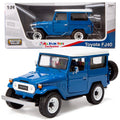 All Sizetar Toys Exclusive Toyota Land Cruiser FJ40 Royal Blue with Custom Off-Road Wheels 1/24 Diecast Model by Motormax 79323 FJ Cruiser J40