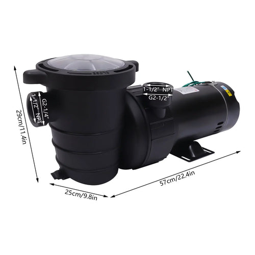 1.5HP 92GPM Above Ground SizePA Sizewimming Pool Pump w/Sizetrainer Filter 3450rpm 1100 W