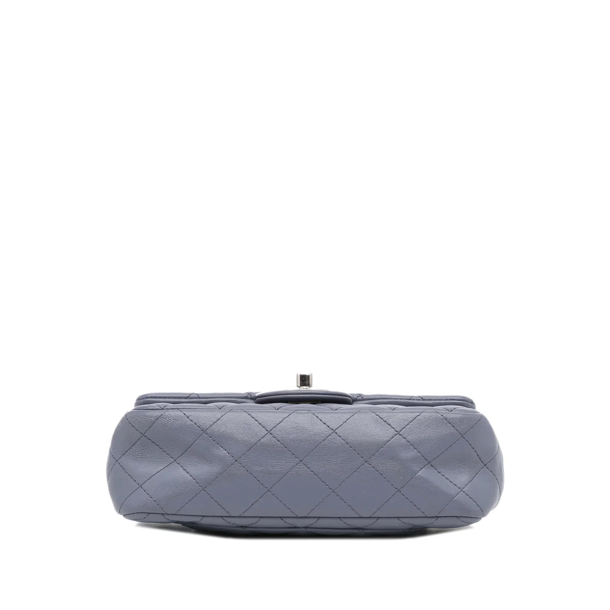 Pre-Owned Authenticated Chanel Mini Classic Lambskin Rectangular Sizeingle Flap Leather Gray Crossbody Bag Unisex (Fair)