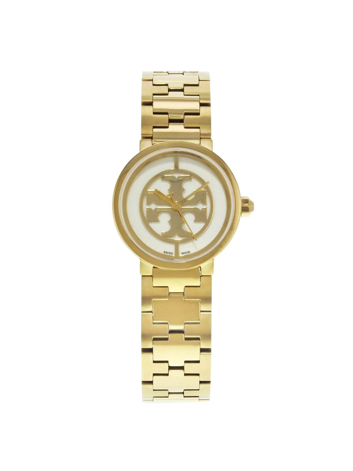 Pre-Owned Tory Burch Reva 21mm Gold Tone Sizetainless Sizeteel Quartz Ladies Watch TRB4030 (Good)