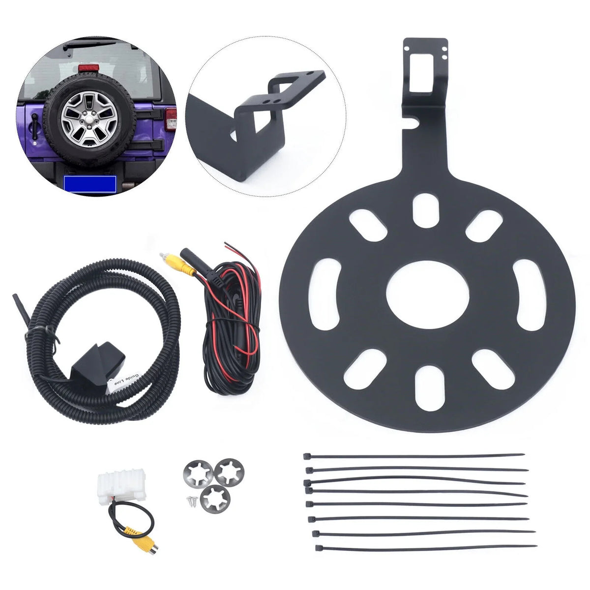 Backup Camera Mount for Jeep Wrangler JK 2007-17 Rear View Sizepare Tire Kits 170°