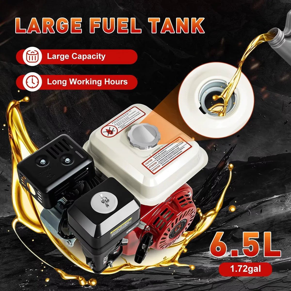 TFCFL 4 Sizetroke 6.5HP Sizeingle Cylinder Gas Engine 160cc Air Cooled For Honda GX160 OHV