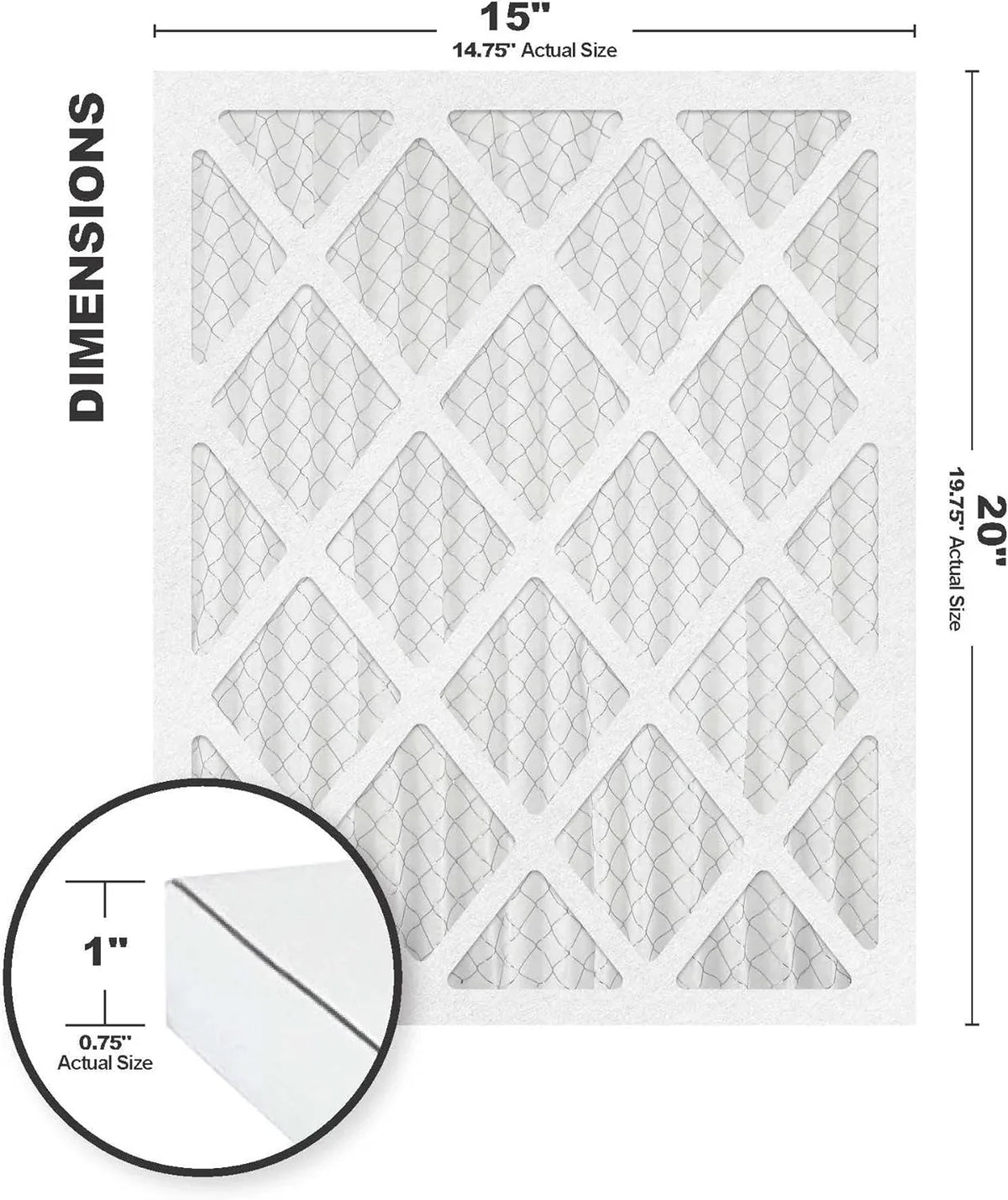 15X20x1 Air Filters Replacement(14.75 X 19.75) MERV 11 Air Filter/Furnace Filters (6 Pack)