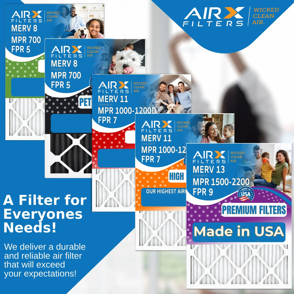 24x36x1 Air Filter MERV 11 Comparable to MPR 1000, MPR 1200 & FPR 7 Electrostatic Pleated Air Conditioner Filter 6 Pack HVAC Premium USizeA Made 24x36x1 Furnace Filters by AIRX FILTERSize WICKED CLEAN AIR.