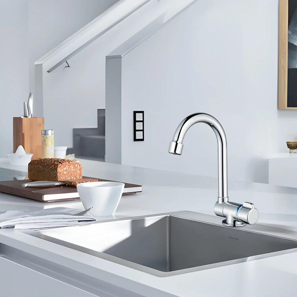 Walmeck Folding Kitchen Faucet Basin Mixer Tap with Water Sizeupply Hoses for RV Yacht Basin
