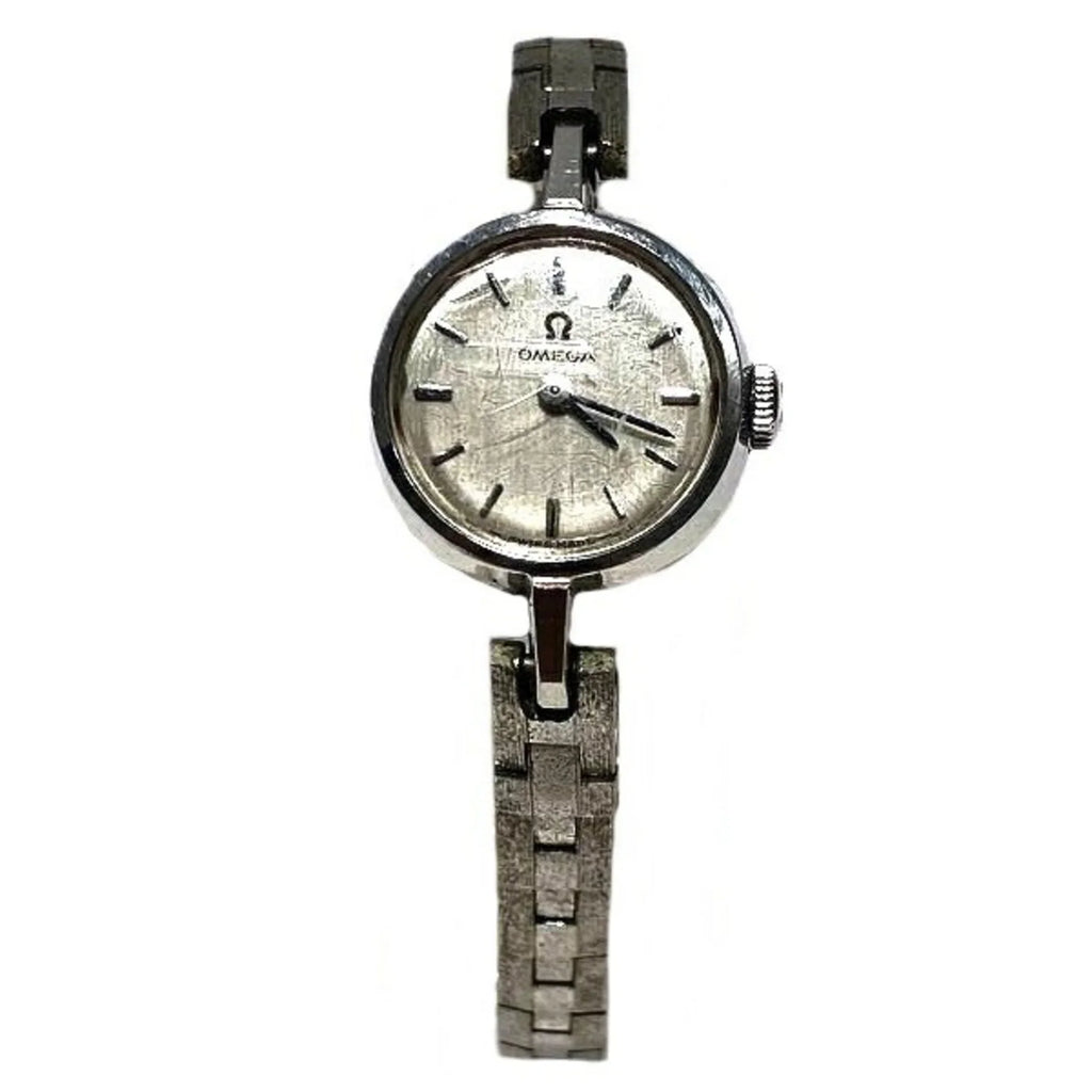 Pre-Owned Omega manual winding watch silver dial ladies (Fair)