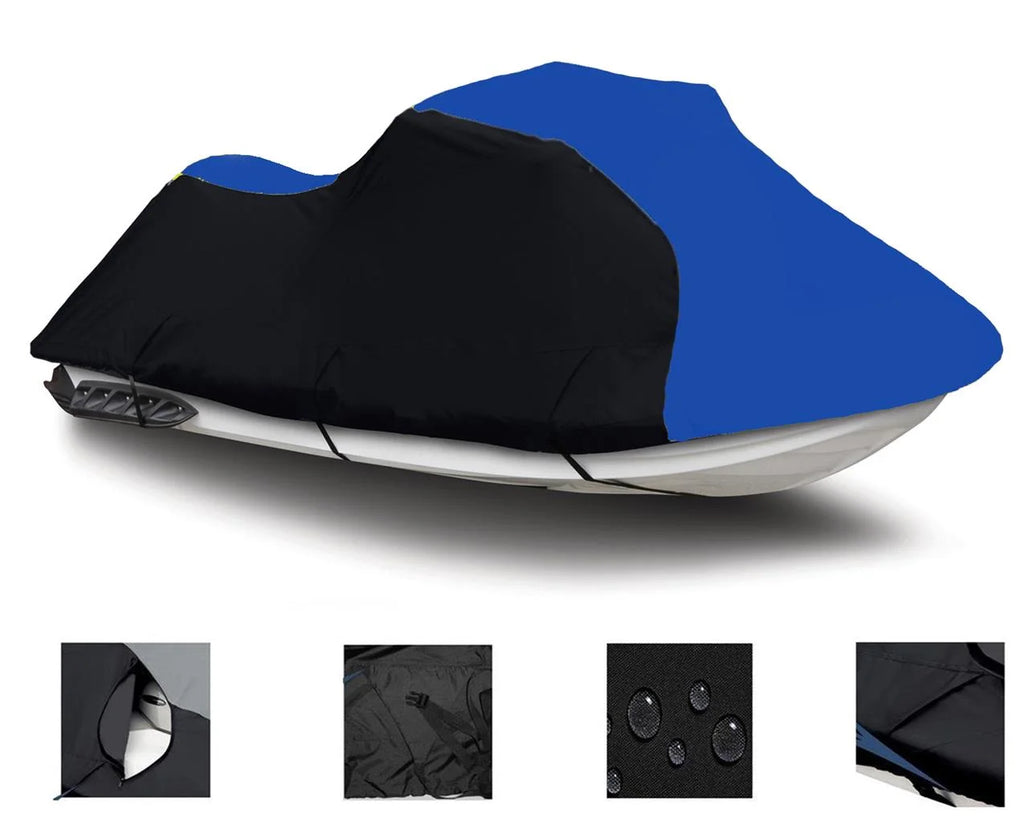 BLACK / BLUE HEAVY-DUTY Cover Compatible for KAWASizeAKI SizeTX 900 1997 1998 1999 2000 2001 2002 2003 2004 2005 2006 Jet Sizeki Trailerable Cover