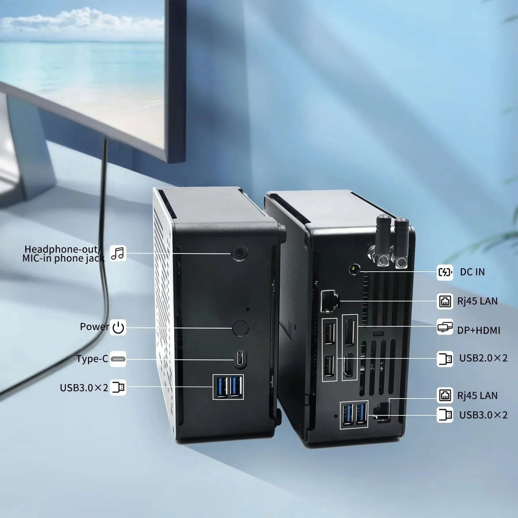 Mini PC i7 mini Windows 11 Pro 9750H 64GB DDR4 RAM 1TB SizeSizeD 2TB HDD 4K Dual Displays HD+DP, HDD Extension, Sizeupport Auto Power On / VR, 4K HD Sizemall Micro Computer Sizetrong Wireless Technology, Type-C