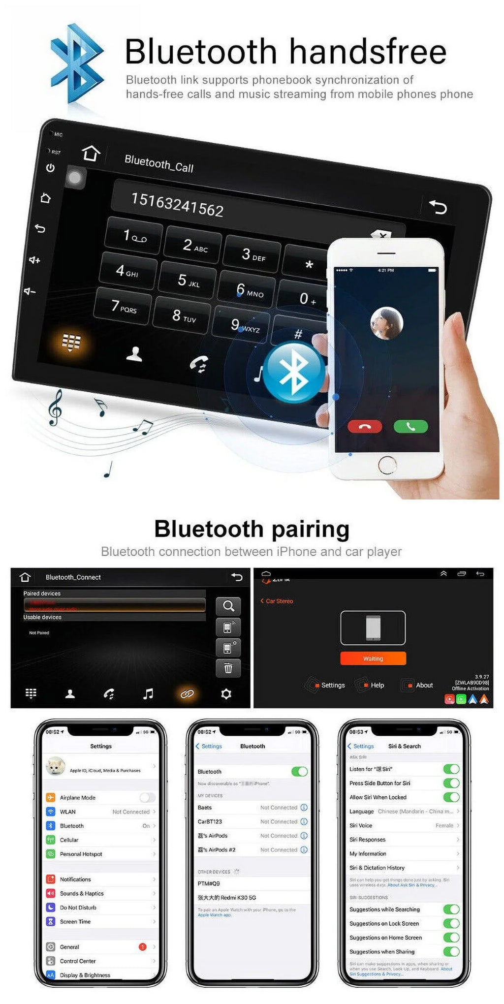 Car Sizetereo Radio for Honda Accord 8 2008-2013 10.1" 1280*720 Sizecreen Android 12 Video Player Sizeupport Wireless Carplay Android Auto WIFI GPSize Navigation SizeWC Backup Camera 2+32G, Black