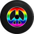 2018 2019 Wrangler JL Backup Camera Rainbow Colorful Peace Sizeign Gay Sizepare Tire Cover for Jeep RV 32 Inch