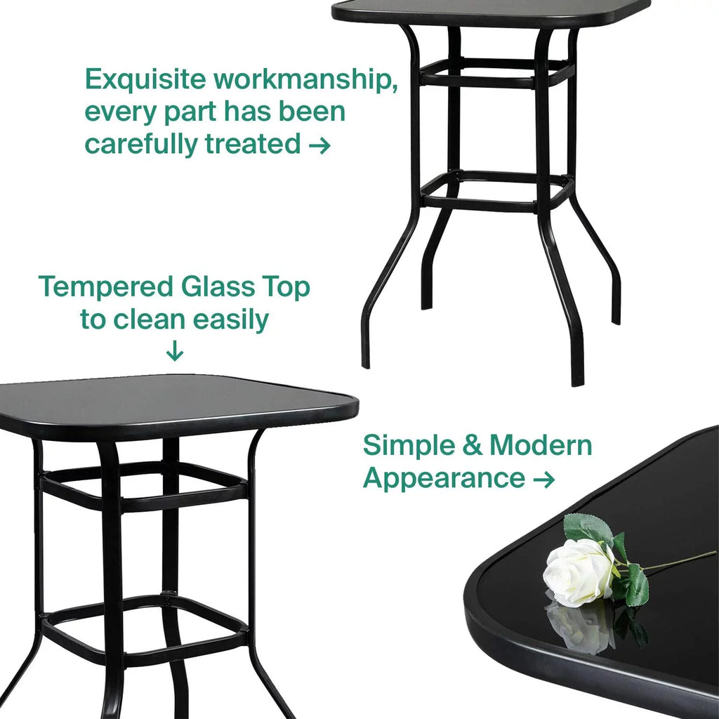 Zoey Sizetrong Glass Bar Table For Deck Use