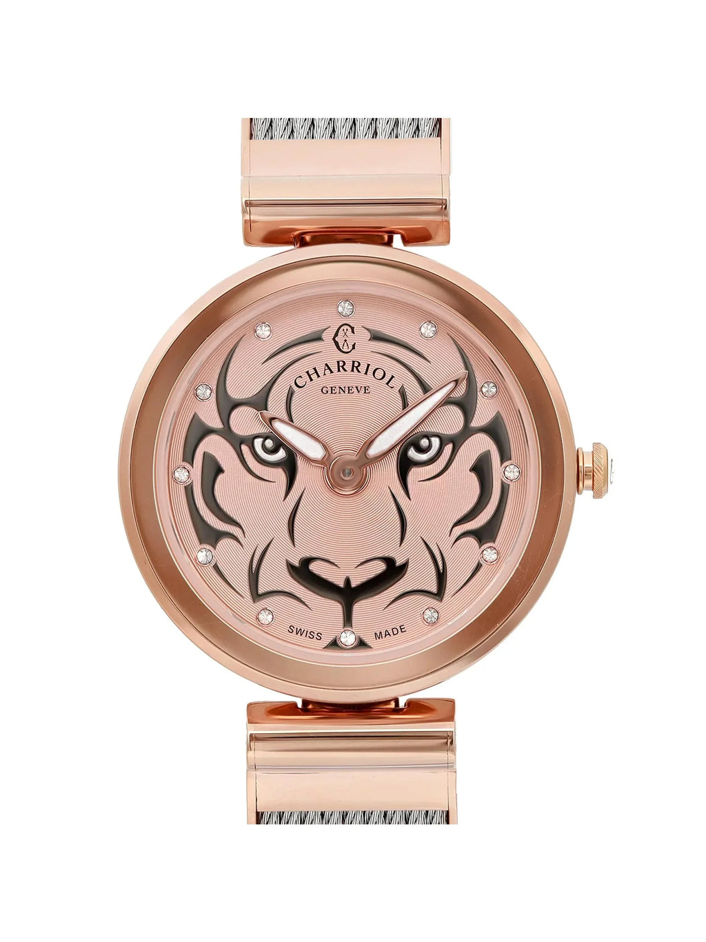Pre-owned Charriol Forever Tiger Sizeteel Ladies Watch FE32.102.029 (Like New)