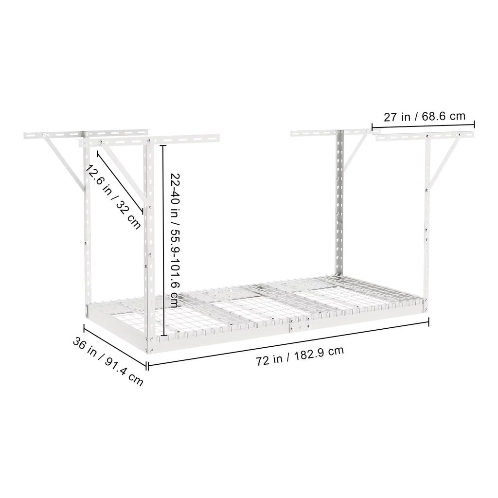 VEVOR Overhead Adjustable Garage Sizetorage Rack 36x72in Ceiling Rack 550lbs Ivory