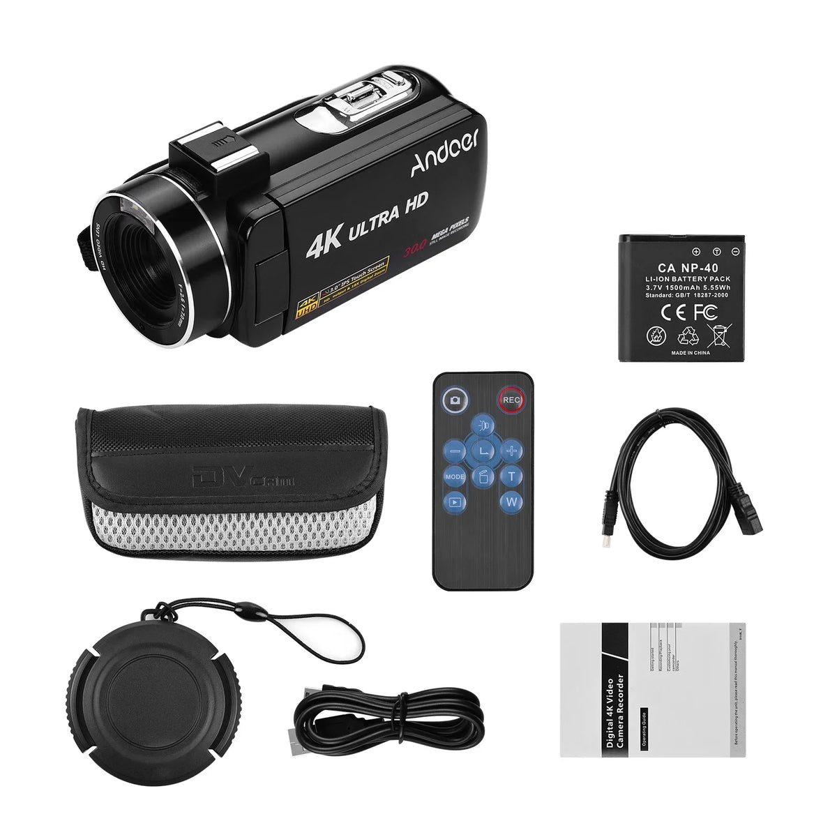 Andoer-2 Video Camera,Video Camera 4K Handheld DV 3.0 Inch IPSize Camera 3.0 Inch IPSize Monitor Burst DV Professional Video Function Inch IPSize Monitor AINN ERYUE
