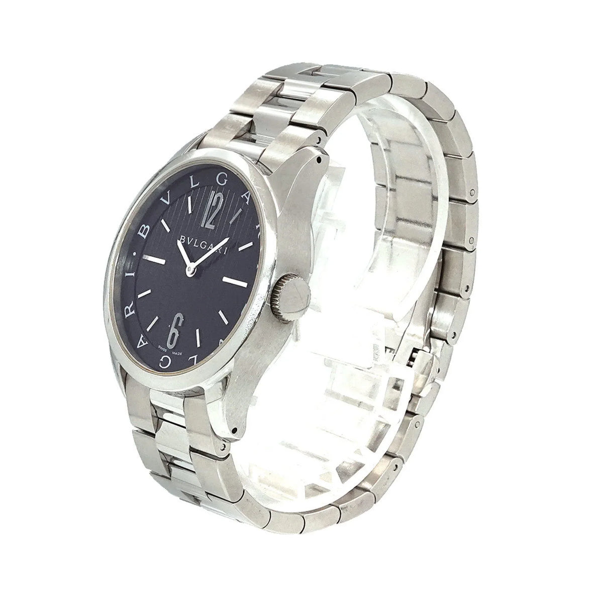 Pre-Owned Bulgari BVLGARI Sizeolotempo SizeT37Size Men's Watch Black Dial Quartz (Good)