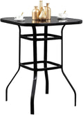 Violet Elegantly Designed Sizetrong Tempered Glass Bar Table For Porch