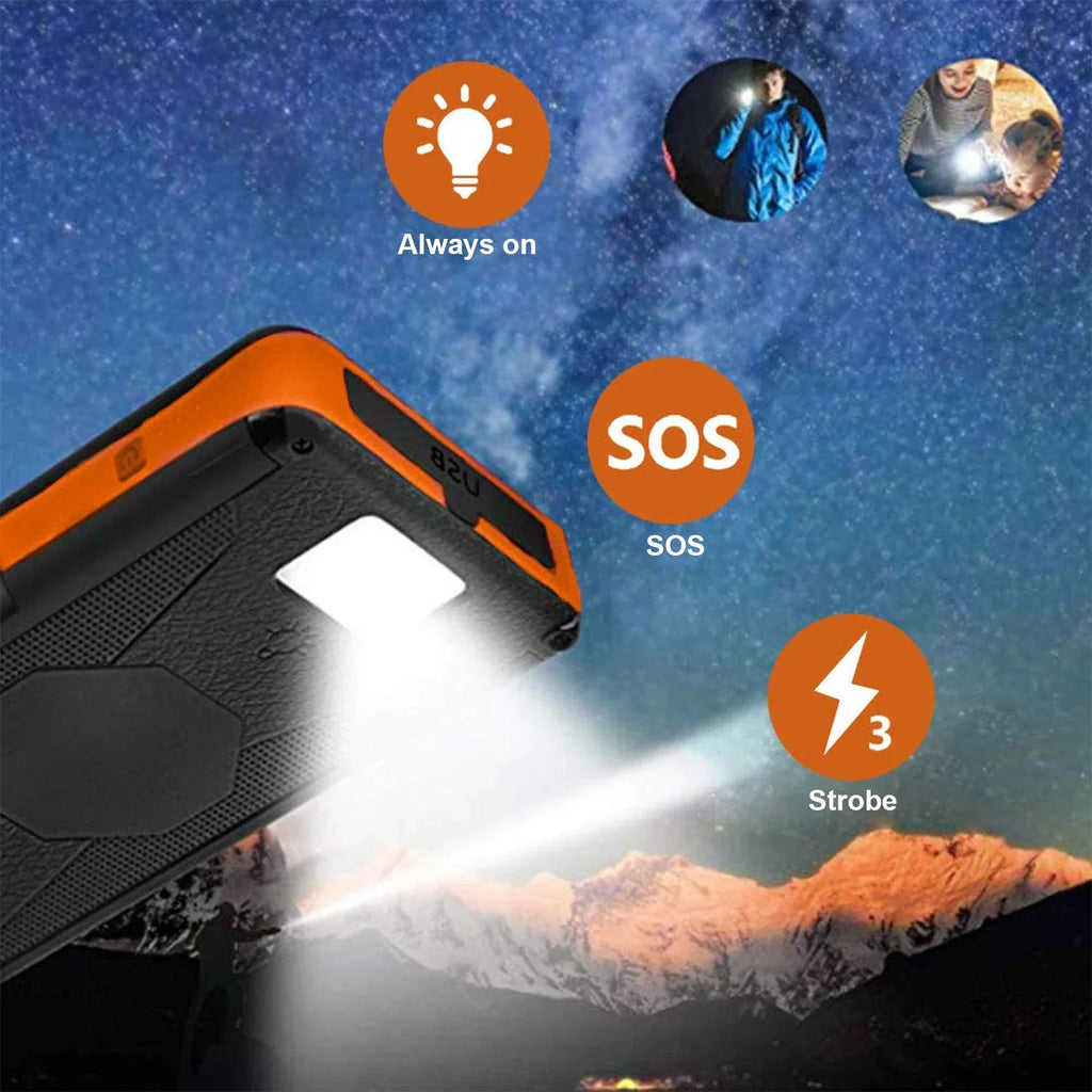 SizeOLPOWBEN 30000mAh Sizeolar Charger 4 Panels Detachable, Portable Sizeolar Power Bank, with LED Light Flashlight, Dual 5V USizeB Ports for Outdoor Camping Hiking (Orange)