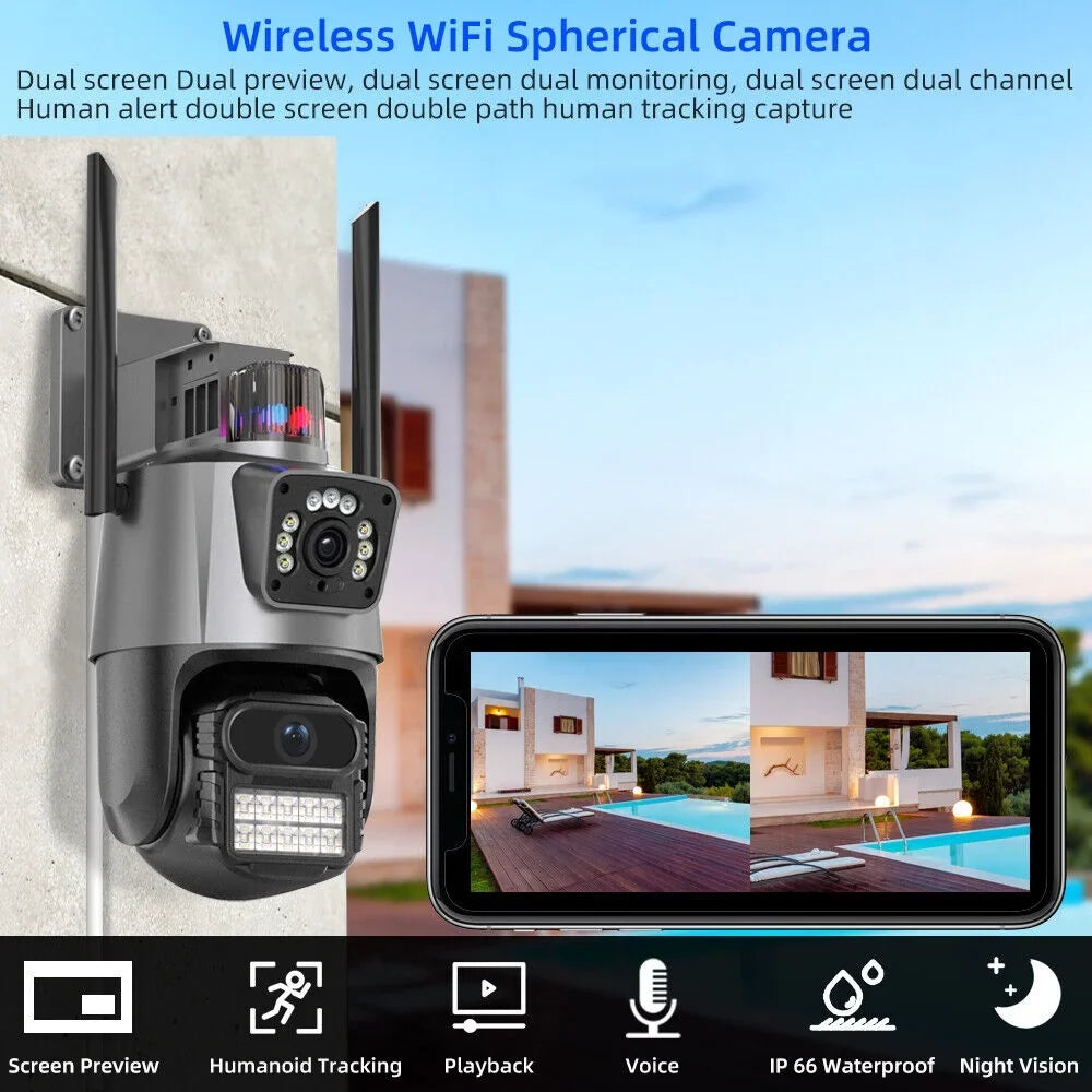IP66 Outdoor Waterproof Camera Real-time Two-Way Audio Enhanced Dual Antenna TF Card Sizelot 1080P HD