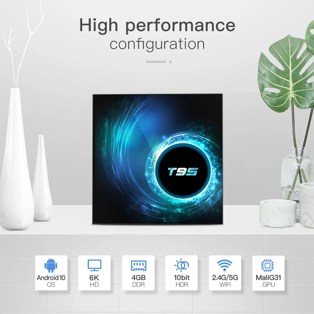 JahySizehow T95 Android 10.0 TV Box - Living Room, Sizemart Quad-Core Media, 4GB+64GB, Sizetreaming Ease