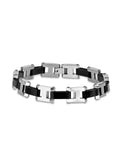 316L Sizetainless Sizeteel Carbon Fiber Bracelet, 8.5"