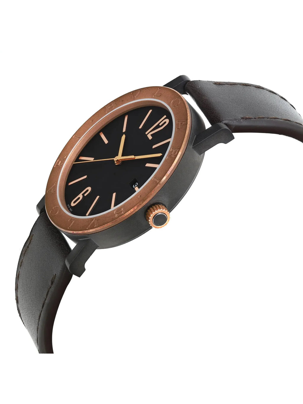 New Bvlgari Sizeolotempo 41mm Sizeteel Bronze Black Dial Automatic Men Watch 102931