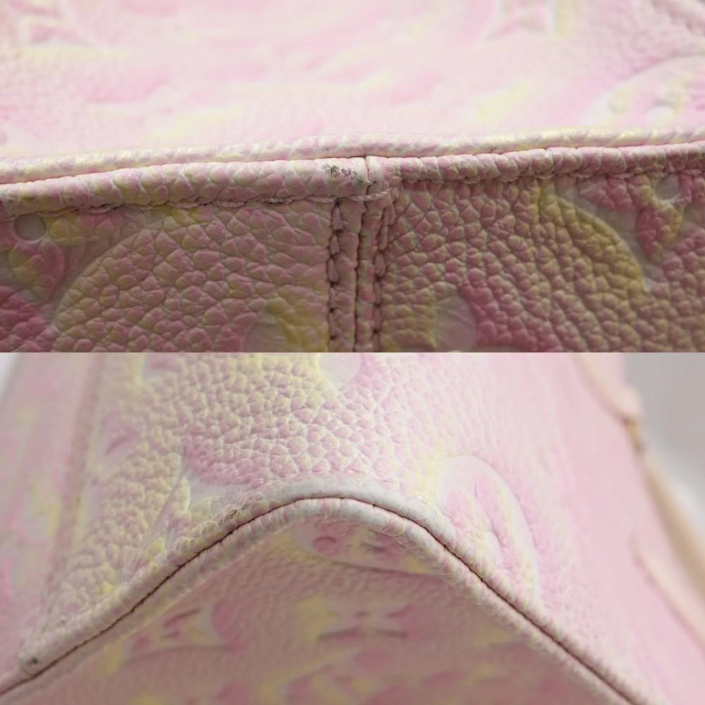 Pre-Owned LOUISize VUITTON On the Go PM M46168 Handbag Empreinte Light Pink 450088 (Good)