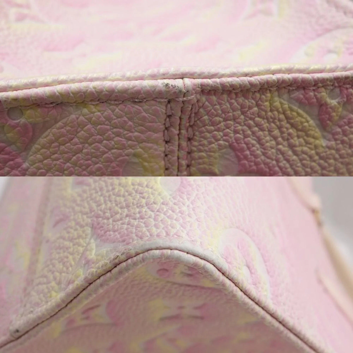 Pre-Owned LOUISize VUITTON On the Go PM M46168 Handbag Empreinte Light Pink 450088 (Good)