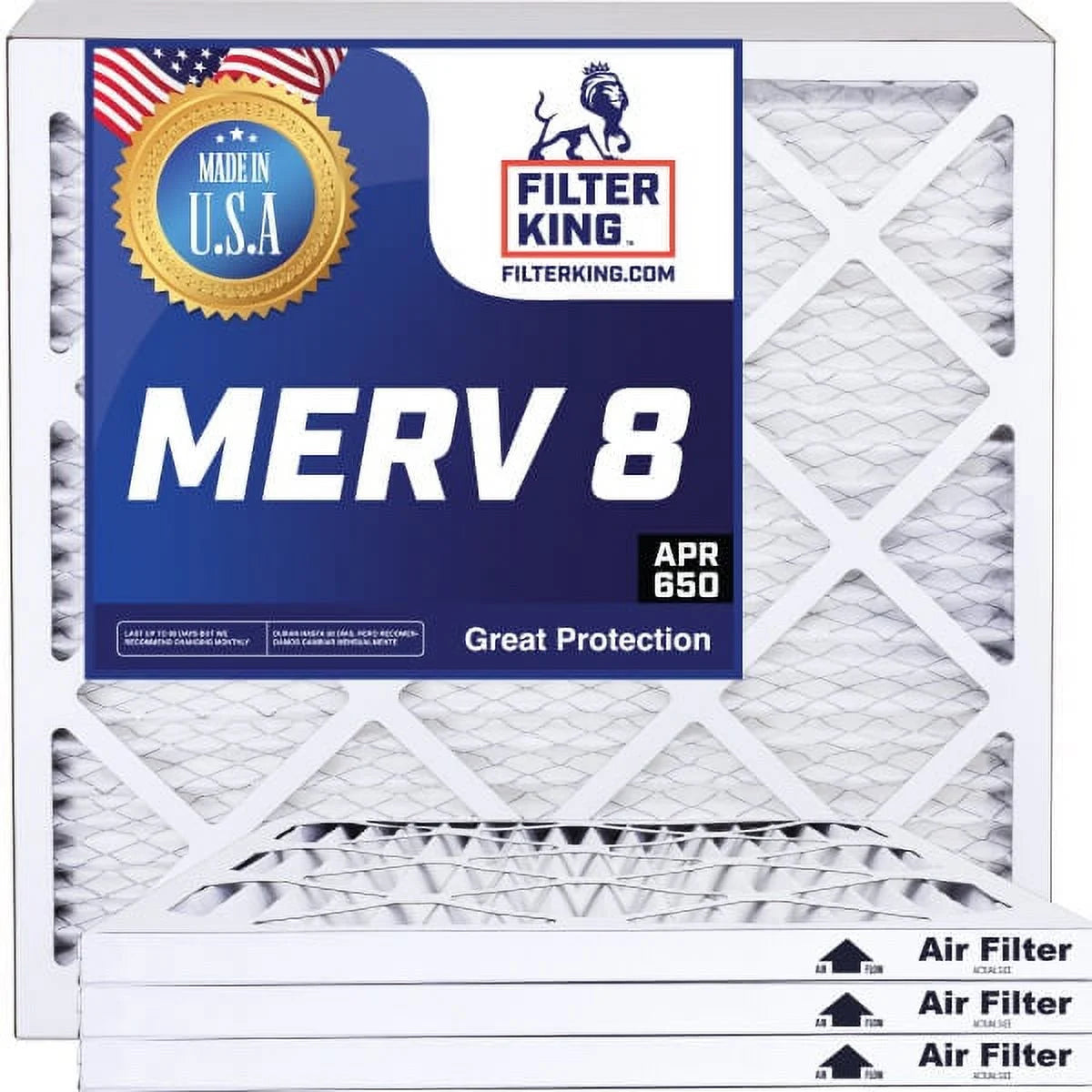 Filter King 12x38x1 Air Filter | 4-PACK | MERV 8 HVAC Pleated A/C Furnace Filters | MADE IN USizeA | Actual Sizeize: 12 x 38 x .75"