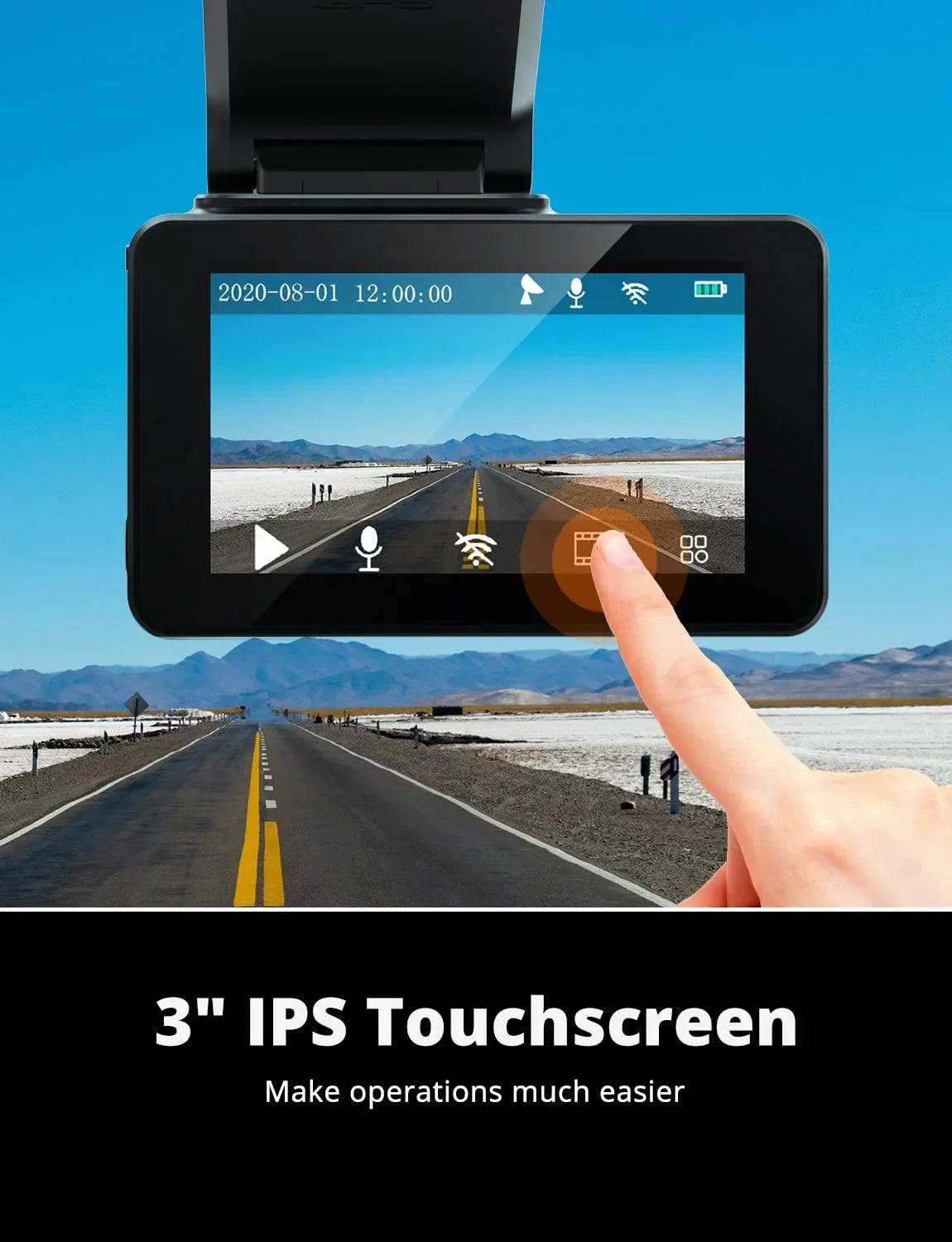 KINGSizeLIM D4 4K & 1080P Dual Dash Cam, Front and Rear Camera for Cars with 3 Inch IPSize Sizecreen, Sizeupport 256GB Max