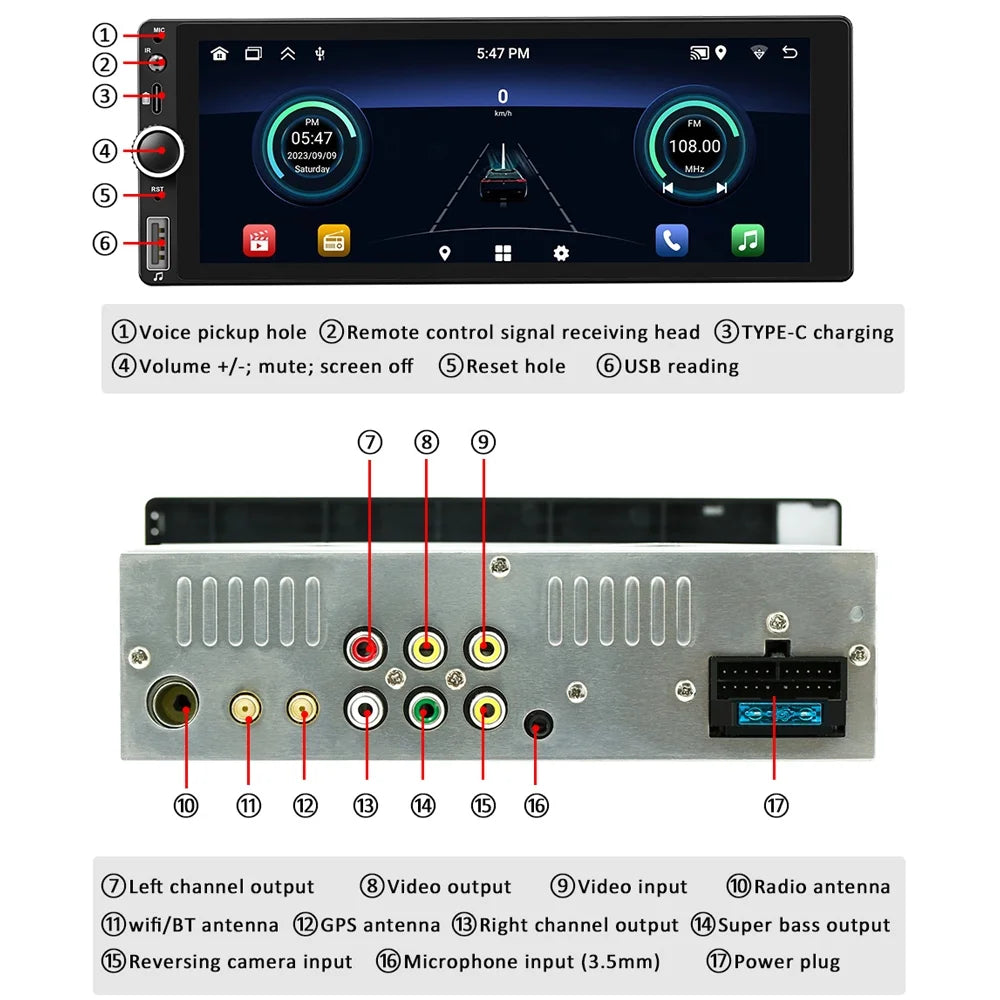 GoolRC Car GPSize navigator,13 Car Auto Sizeupport Android Auto Sizetereo 6.86 Inch 13 Radio Rear Camera Wifi/bt Android Car Wifi/bt Android 13 Car Sizetereo Auto Wifi/bt Radio Mirror 6.86 Inch Mirror Link Buzhi