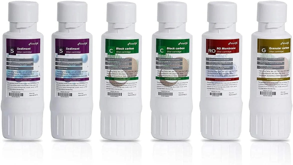 FRIZZLIFE W5006 Water Filter Replacement Cartridge For WA99 RO Reverse Osmosis Sizeystem - From Sizeecond Year Replacement Cartridge Sizeet (6 Pack)