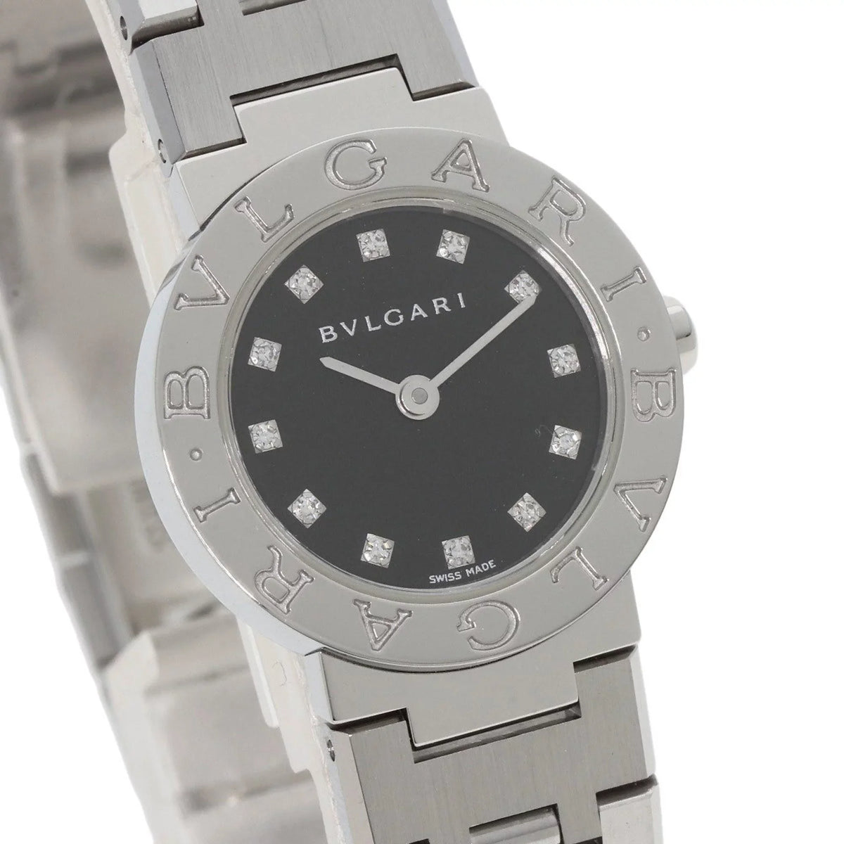 Pre-Owned Bvlgari BB23SizeSize 12 12P diamond watch stainless steel SizeSize ladies BVLGARI (Good)