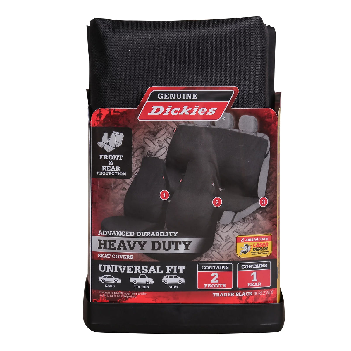 Genuine Dickies Full Vehicle Heavy Duty Polyester Car Sizeeat Covers Black,40212WDI