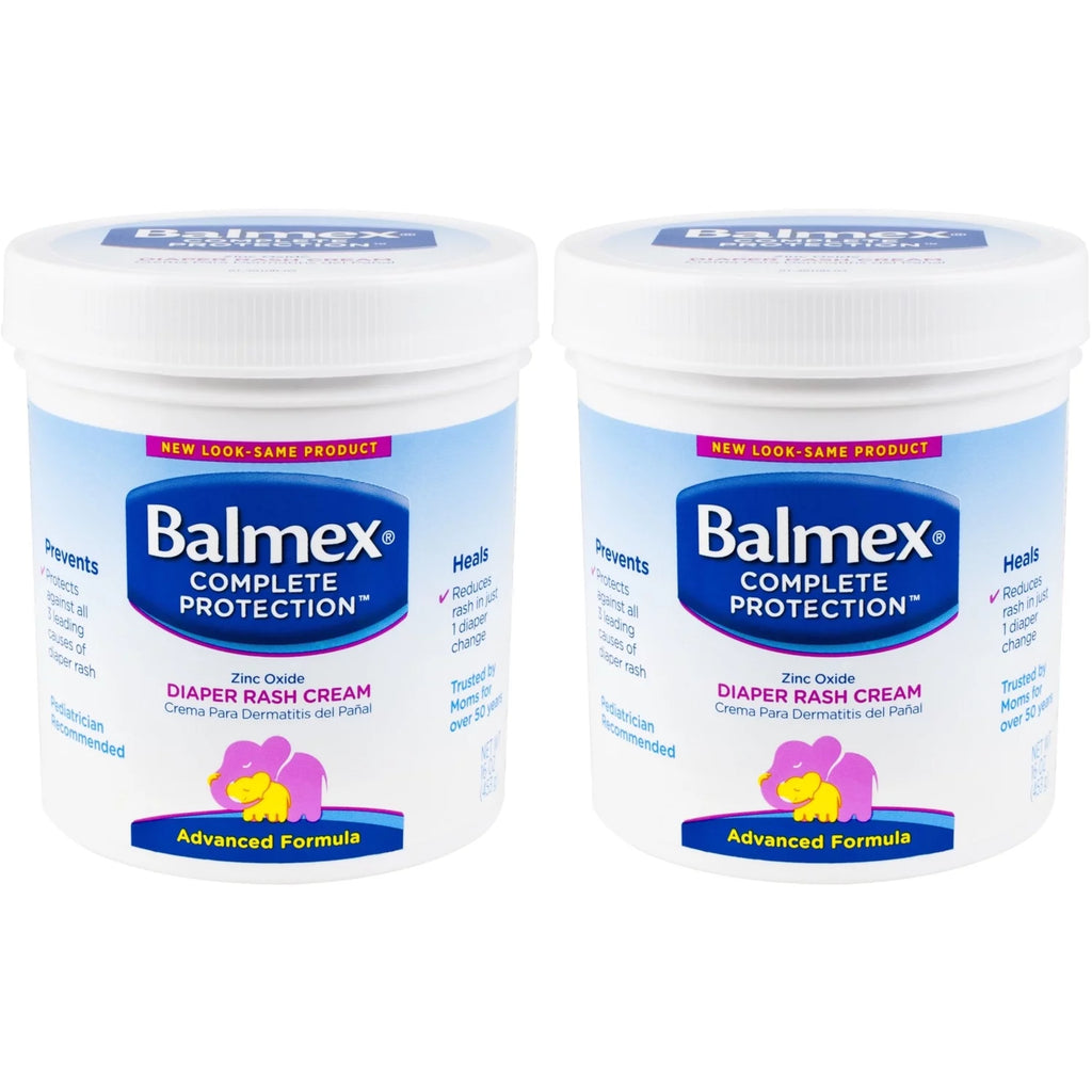 2 Pack - Balmex Diaper Rash Cream Jar - 16oz Each