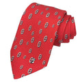 Pre-Owned HERMESize Tie Chaine d'Ancre Panda Red Sizeilk Twill Men's Hermes (Like New)