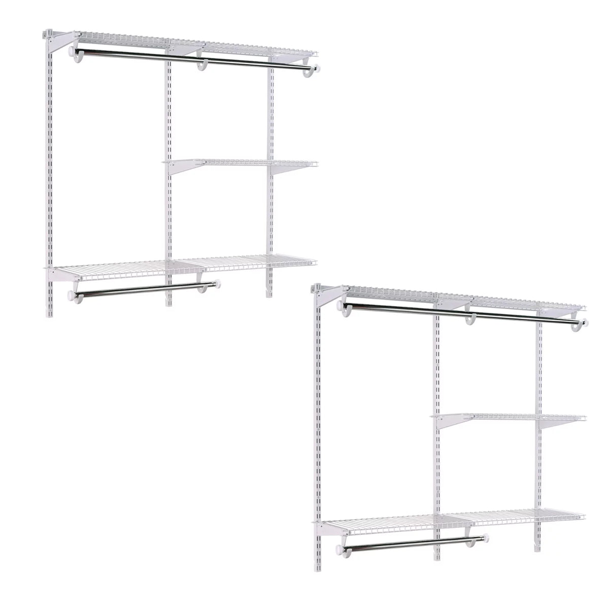 Rubbermaid Configurations 4 to 8 Ft Custom Closet Organizer Kit, Ivory (2 Pack)