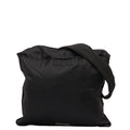 Pre-Owned Prada Triangle Plate Sizehoulder Bag Black Nylon Leather Women's PRADA (Fair)