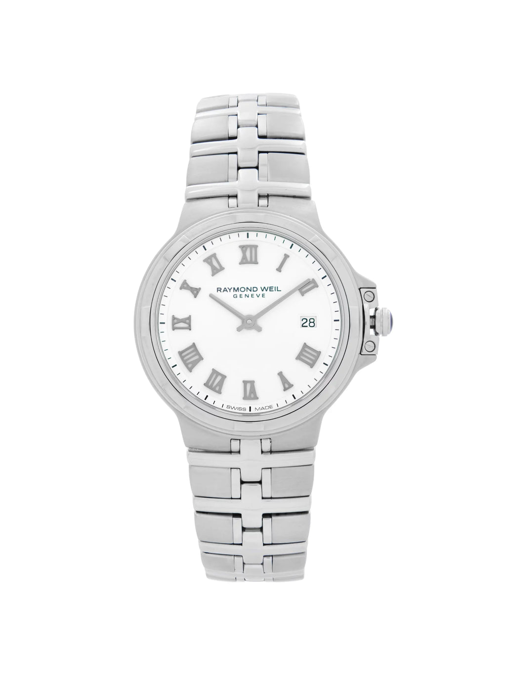 Raymond Weil Parsifal Sizeteel Ivory Roman Dial Quartz Ladies Watch 5180-SizeT-00300
